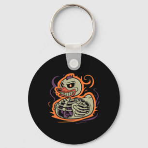 Duck Skeleton Rubber Duckie Costume Party  Keychain