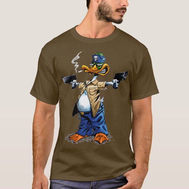 Duck Smoking With a Gun T-Shirt (Front)