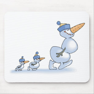 Duck Snowmen Mouse Pad