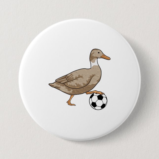 Duck Soccer player Soccer Button (Front)