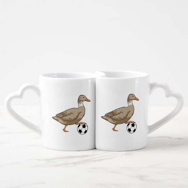 Duck Soccer player Soccer Coffee Mug Set (Front Nesting)