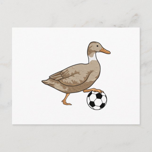 Duck Soccer player Soccer Postcard (Front)