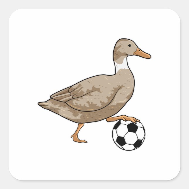 Duck Soccer player Soccer Square Sticker (Front)