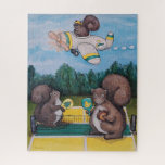 Duck Squirrels puzzle<br><div class="desc">Duck Squirrels! a handmade painting by Sue Clancy</div>