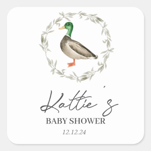 Duck sticker, mallard sicker, duck baby shower