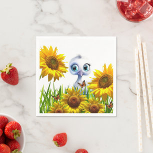 Duck Sunflower Butterfly Bumblebee Paper Napkins