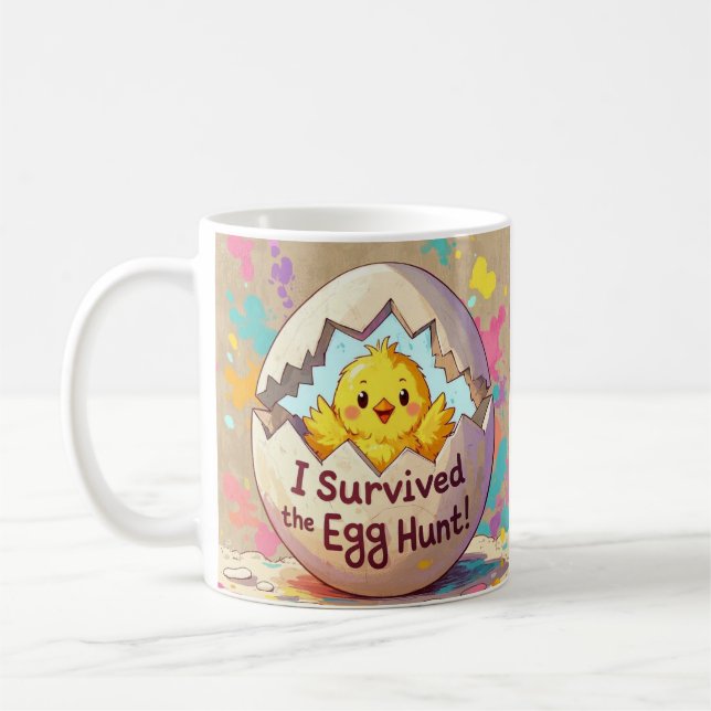 Duck Survived The Easter Egg Hunt Coffee Mug (Left)