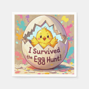 Duck Survived The Easter Egg Hunt Napkins