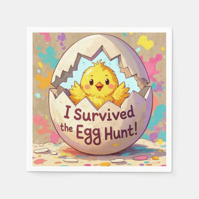 Duck Survived The Easter Egg Hunt Napkins (Front)