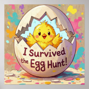 Duck Survived The Easter Egg Hunt Poster