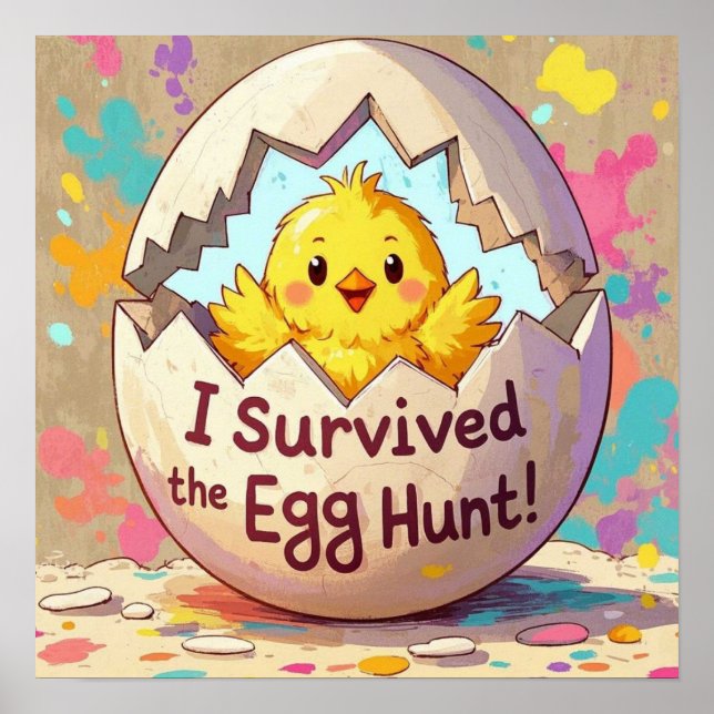 Duck Survived The Easter Egg Hunt Poster (Front)