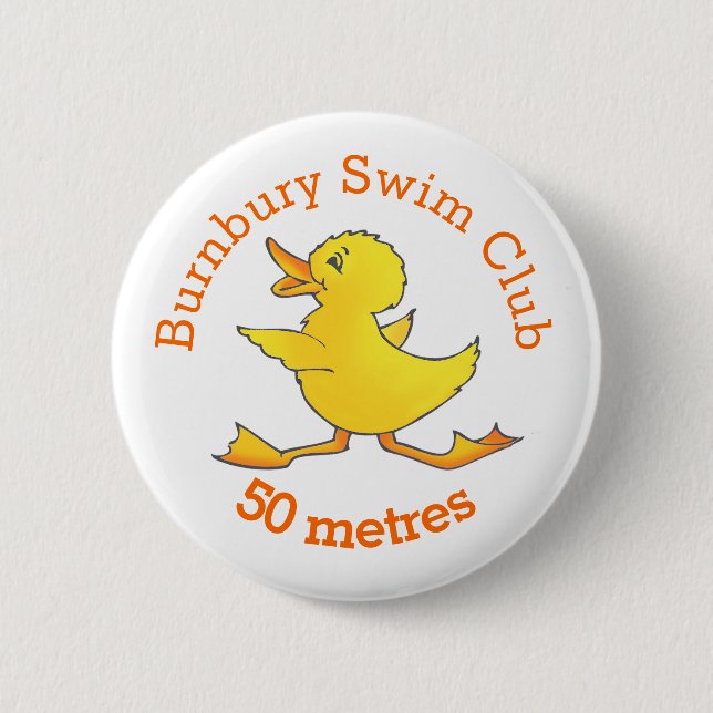 Duck swimming button badge (Front)