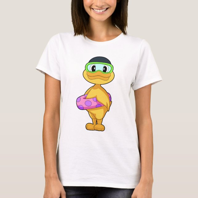 Duck Swimming Inflatable float Summer T-Shirt (Front)