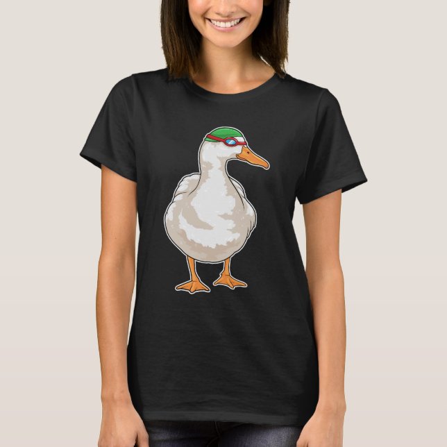 Duck Swimming Swimming goggles T-Shirt (Front)