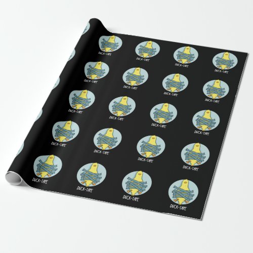 Duck Tape Funny Duct Tape Pun Dark BG Wrapping Paper