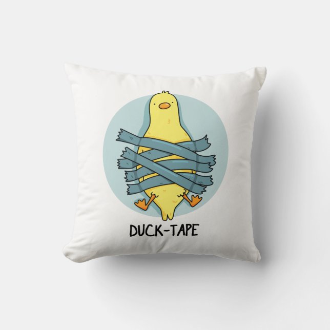 Duck Tape Funny Duct Tape Pun  Throw Pillow (Front)