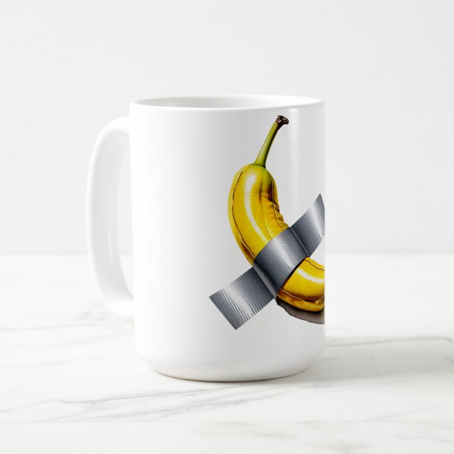 Duck Taped Banana 15oz Coffee Mug (Front Left)
