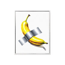 Duck-Taped Banana Framed Canvas Print