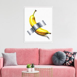 Duck-Taped Banana Framed Canvas Print