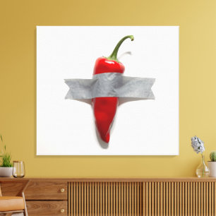 Duck-Taped Chili Canvas Print