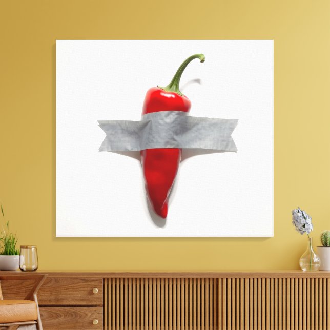 Duck-Taped Chili Canvas Print (Insitu(LivingRoom))