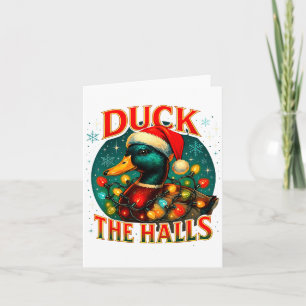 Duck The Halls Funny Christmas Lights Hunting Seas Card