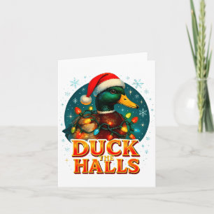 Duck The Halls Funny Christmas Lights Hunting Seas Card
