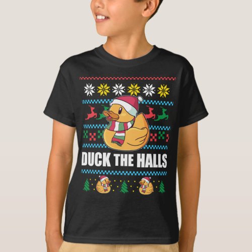 DUCK THE HALLS Funny Ugly Christmas Sweater Meme G