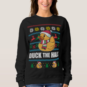DUCK THE HALLS Funny Ugly Christmas Sweater Meme G