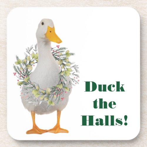 Duck the Halls Holiday Duck Beverage Coaster