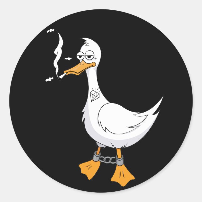 Duck thug life classic round sticker (Front)