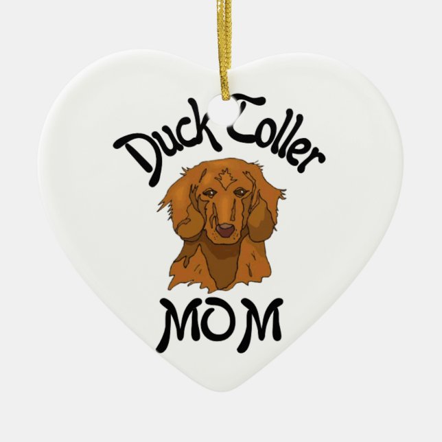 Duck Toller Mom Ceramic Ornament (Front)