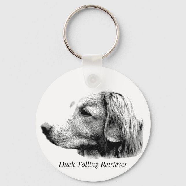 Duck Tolling Retriever Dog Engraving Pictures Keychain (Front)