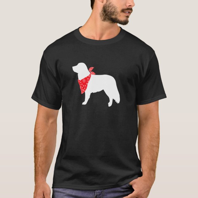 Duck Tolling Retriever Dog Wearing Red Bandana T-Shirt (Front)