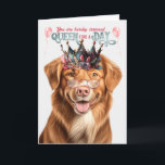 Duck Tolling Retriever Queen Day Funny Birthday Card<br><div class="desc">This Nova Scotia Duck Tolling Retriever dog is happy to send birthday wishes to their queen dog mom on her birthday.</div>