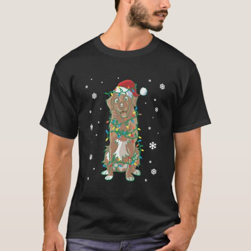 Duck Tolling Retriever Wrapped In Christmas Lights T_Shirt