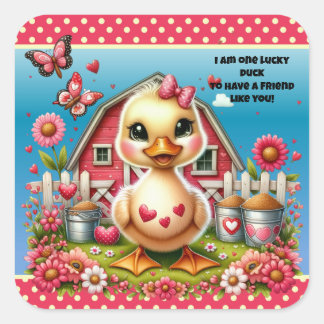 Duck Valentines Day Sticker