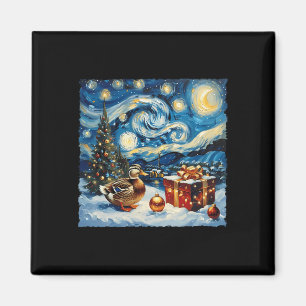 Duck Van Gogh Style Starry Night Christmas Winter Magnet
