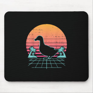 Duck Vaporwave Aestic 80s  Farm Animal Farmer Gift Mouse Pad