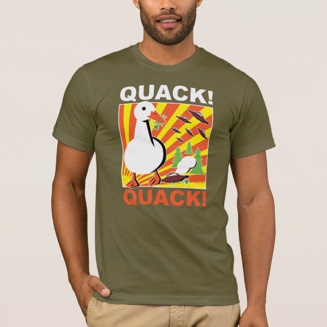 Duck vs. Aliens Propaganda Poster T-Shirt (Front)