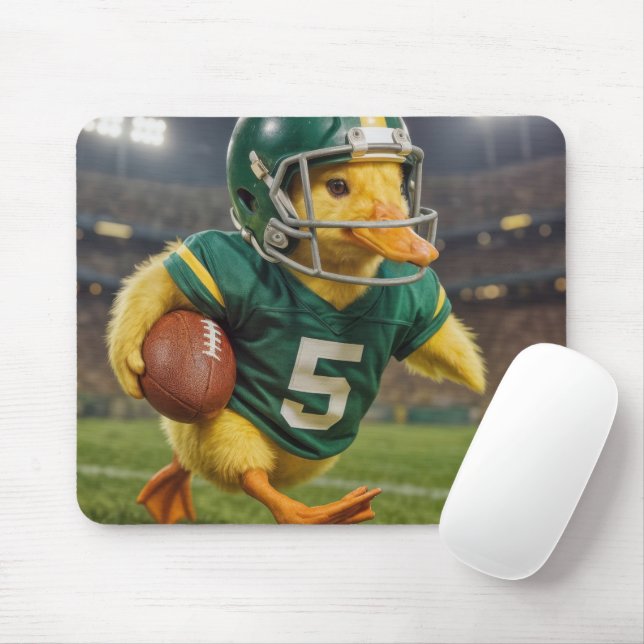 Duck Wearing a Football Helmet #5 Jersey Mouse Pad (With Mouse)