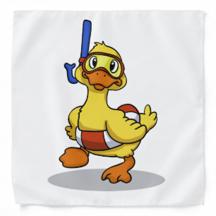 Duck wearing snorkeling mask   choose back color bandana