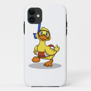 Duck wearing snorkeling mask choose back color iPhone 11 case