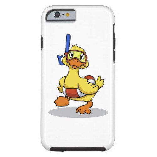 Duck wearing snorkeling mask  choose back color tough iPhone 6 case