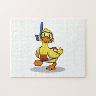Duck wearing snorkeling mask choose back color jigsaw puzzle