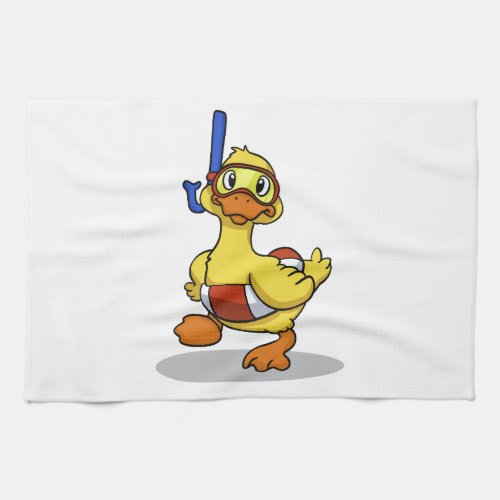 Duck wearing snorkeling mask  choose back color kitchen towel