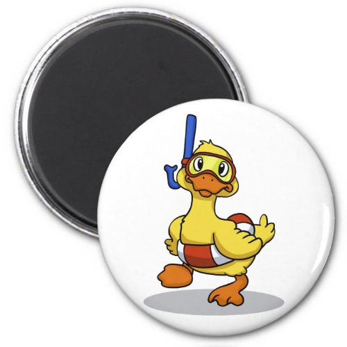 Duck wearing snorkeling mask  choose back color magnet