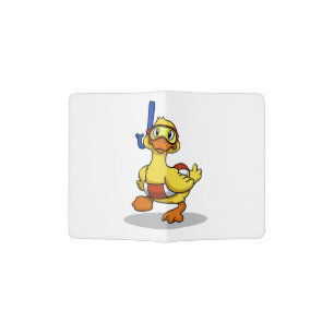 Duck wearing snorkeling mask choose back color passport holder