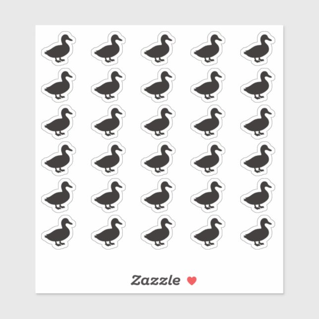 Duck Wedding Place Card Food Meal Menu Choice Sticker (Sheet)