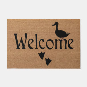 Duck Welcome Door Mat, Cute Duck Prints Mat